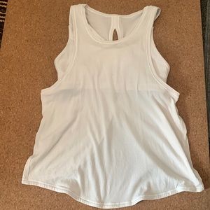 White lululemon tank with built in bra